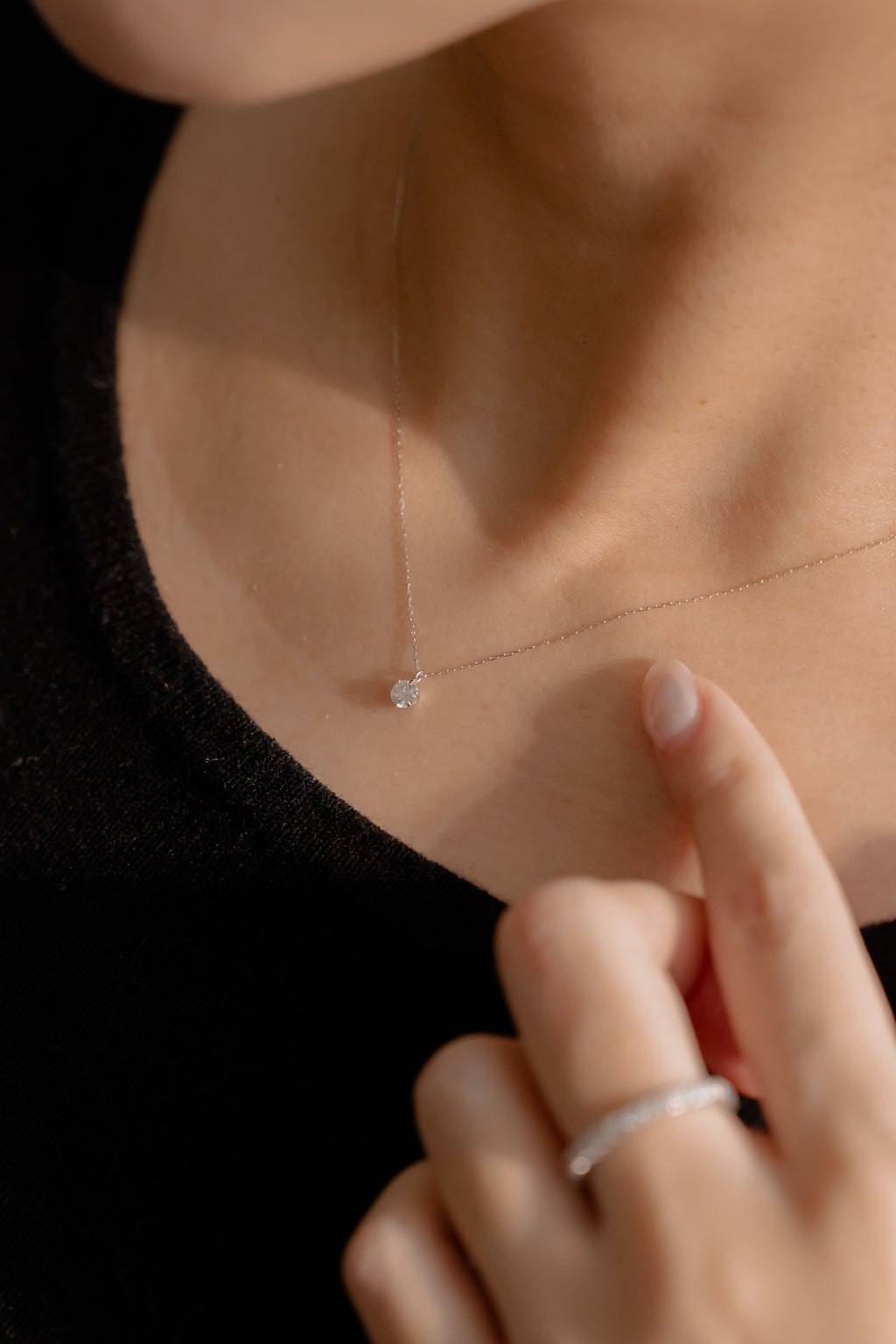 Blanc Solitaire Necklace