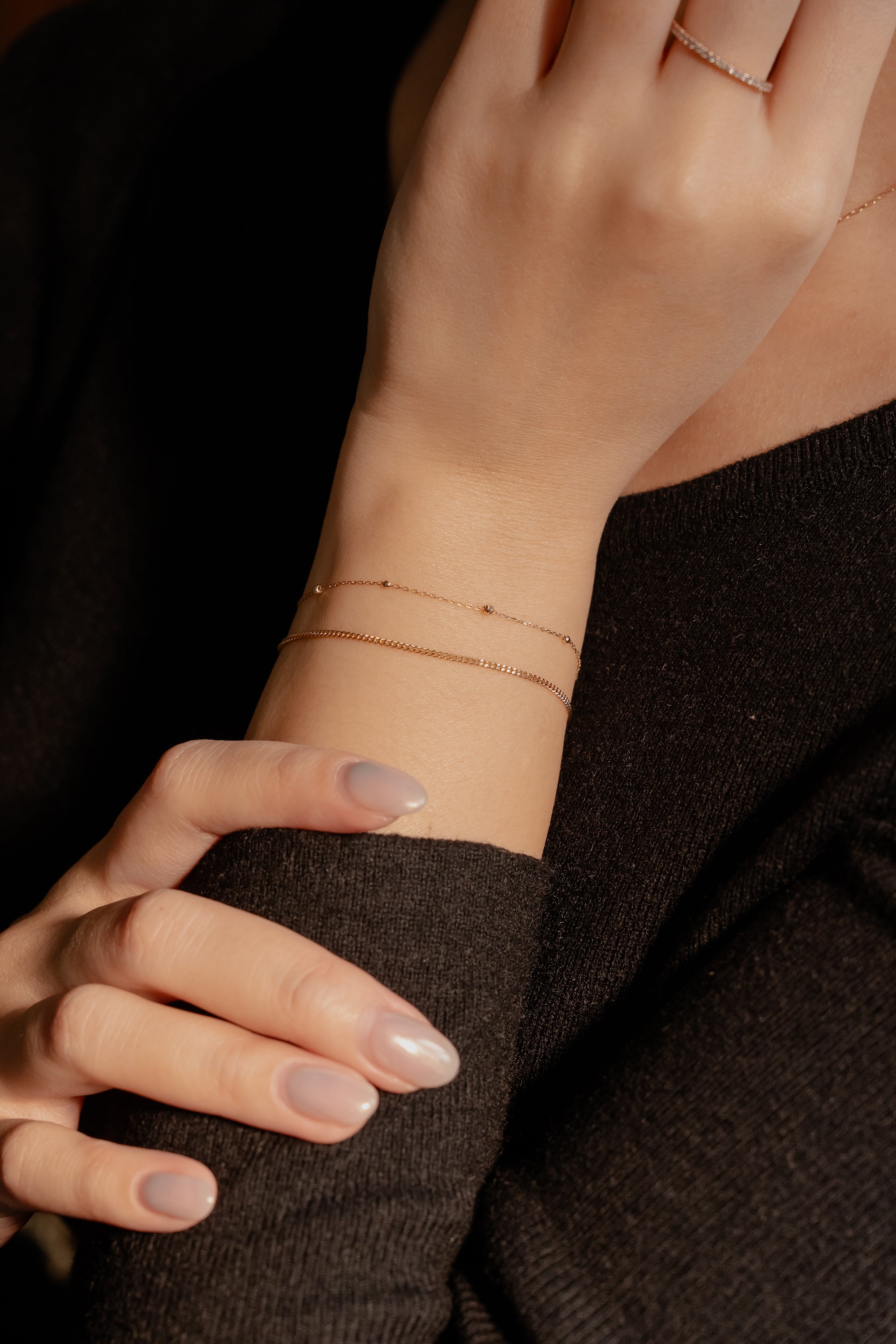 Gold Sphere Chain Bracelet