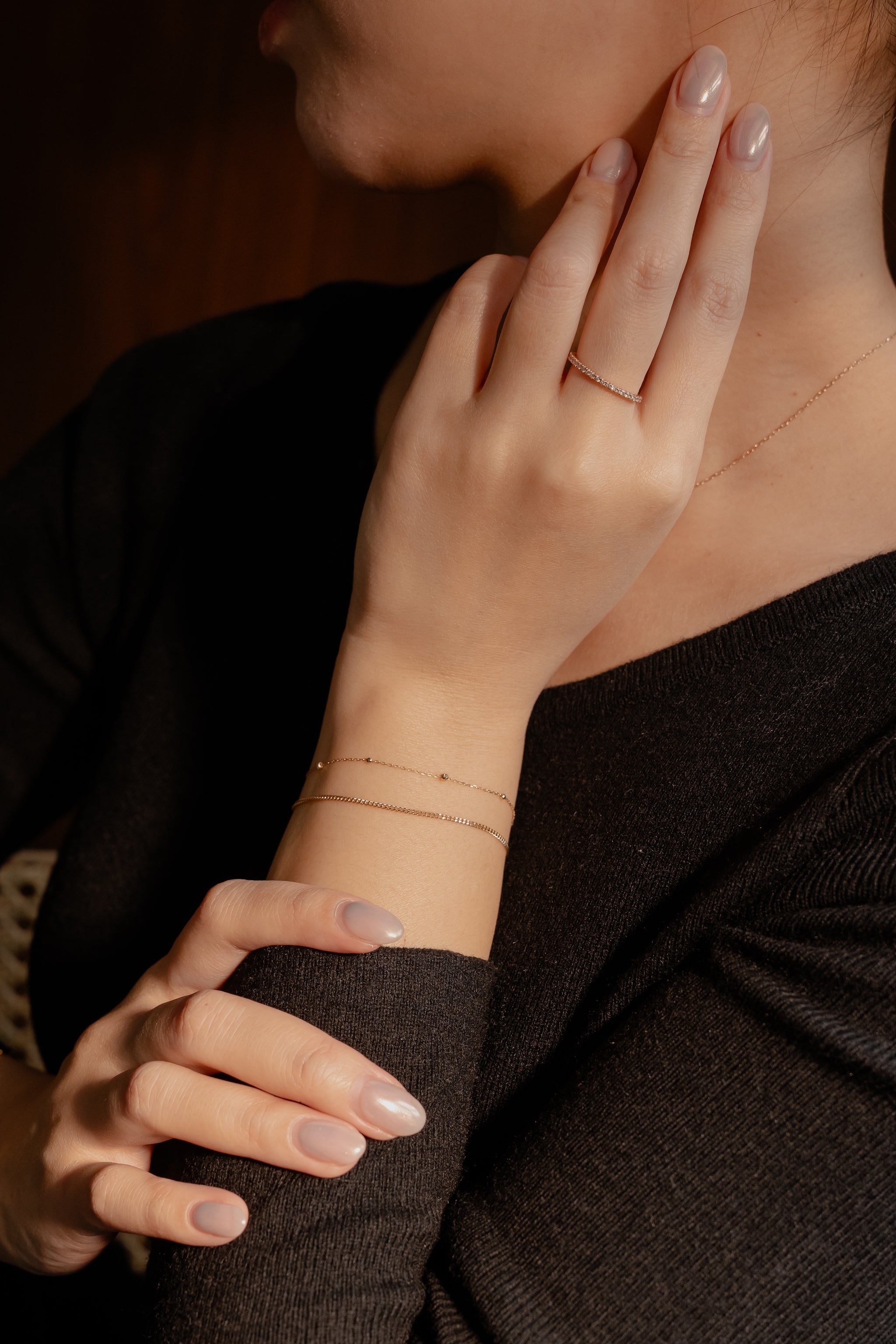 Gold Sphere Chain Bracelet