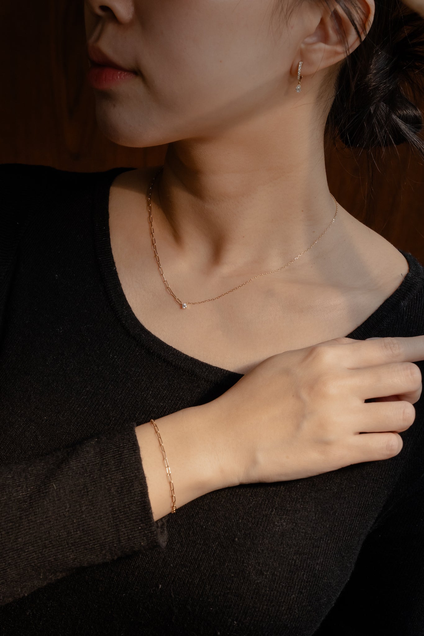 Lumière Diamond Drop Hoops - 18k