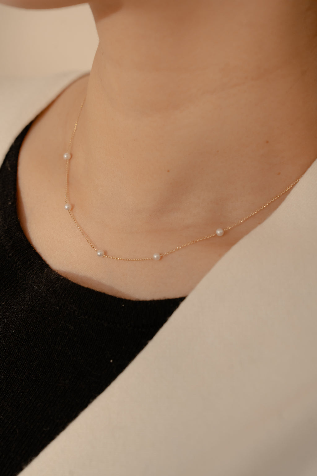 Pearl Line Necklace