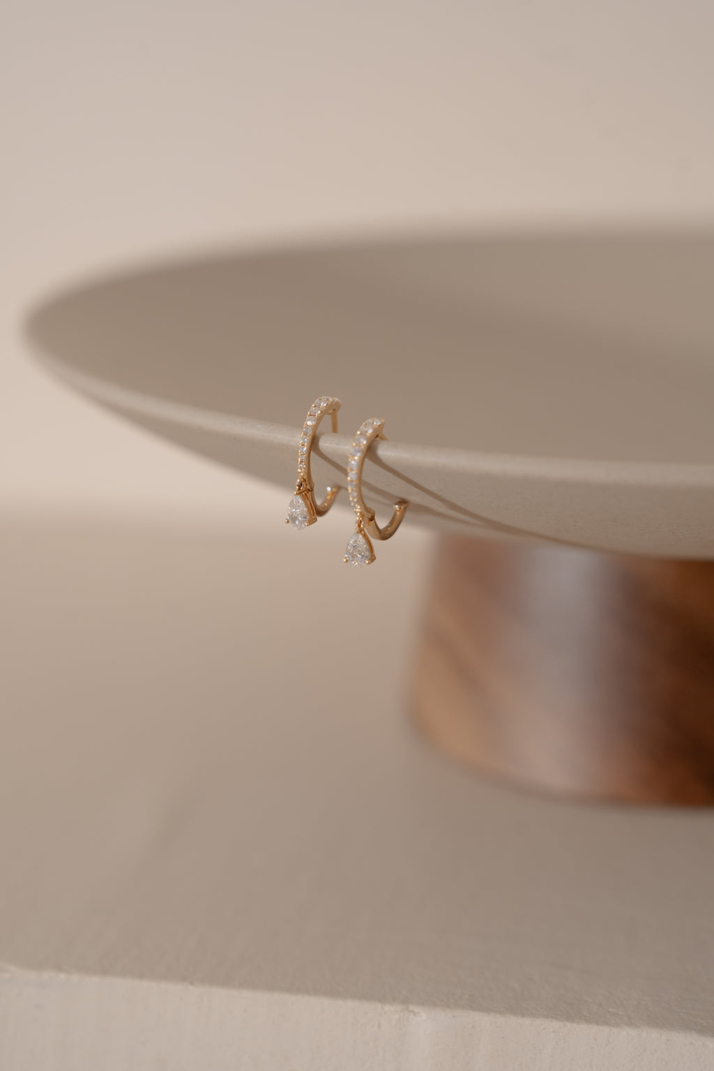 Lumière Diamond Drop Hoops - 18k